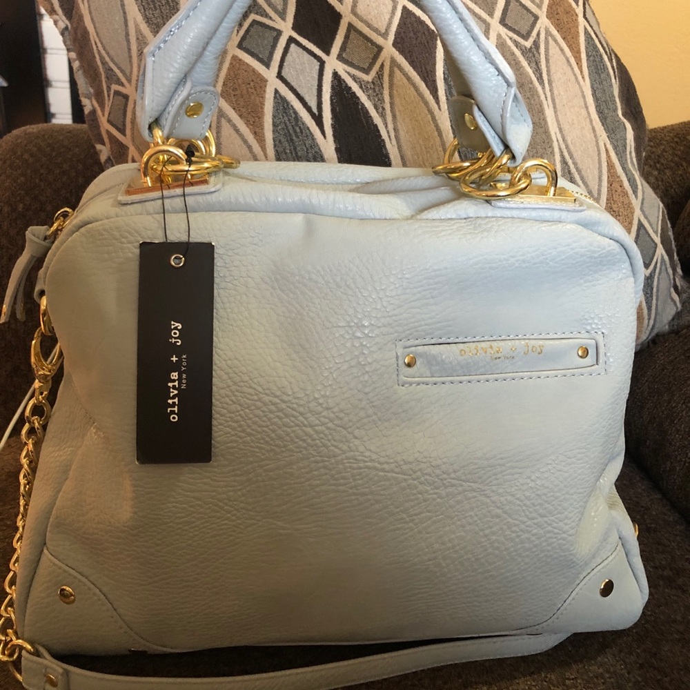 NWT Olivia + Joy Light Blue Dynamo Handbag